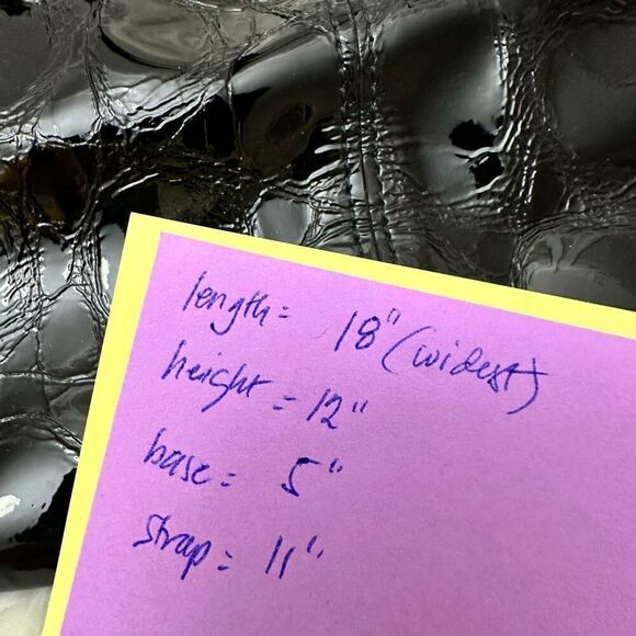 Brighton Black Croc Embossed Patent Leather Large Hobo‎ Shoulder Bag - Picture 9 of 9